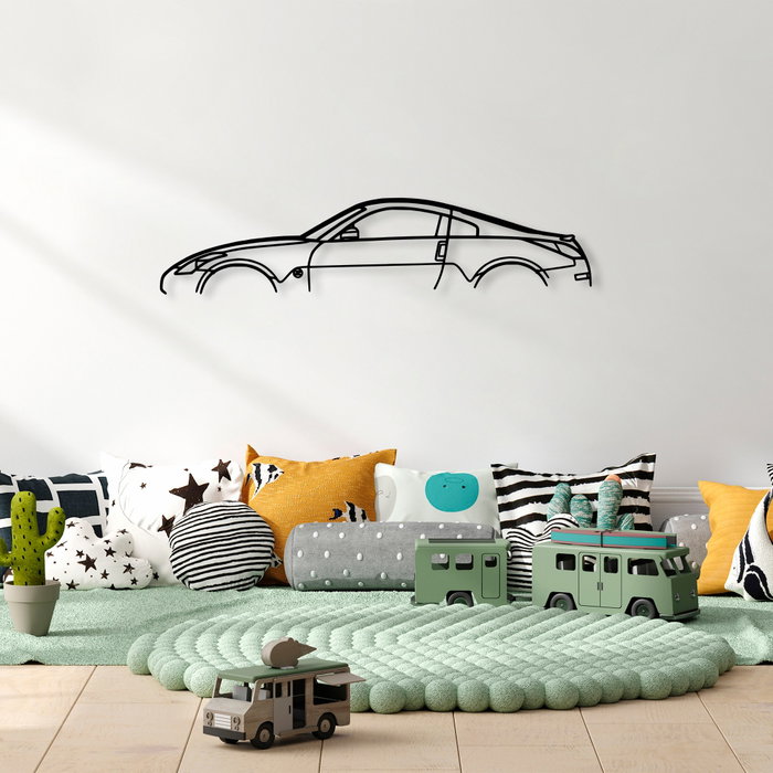 Wallity Nissan 350Z Silhouette Escultura de pared de metal negra